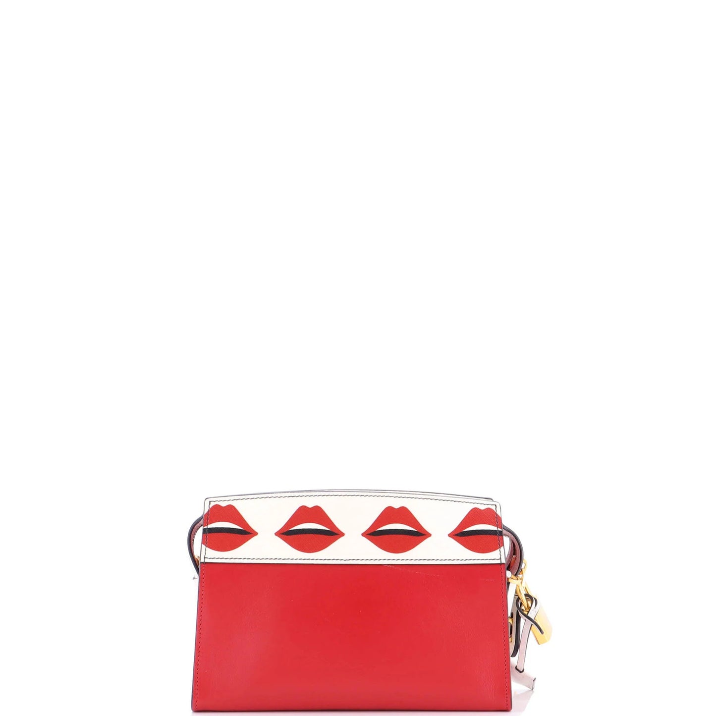 Prada Bibliotheque Crossbody Printed Saffiano Leather Small