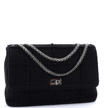 Chanel Chocolate Bar Mademoiselle Flap Bag Quilted Wool Jumbo