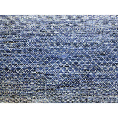 10'1"X14' Blue Chiaroscuro Collection Wool Hand Knotted Oriental Rug