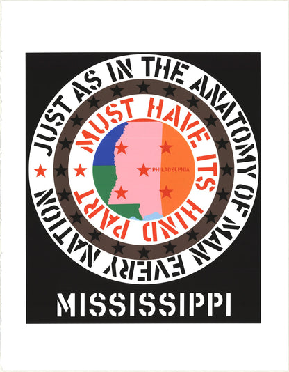 Robert Indiana Mississippi " Serigraph Pop Art Multicolor Protest
