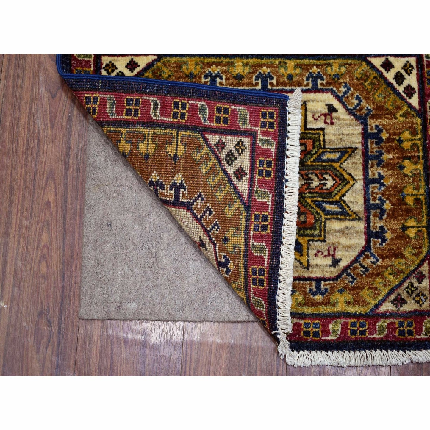 2'X3' Blue Turkeman Ersari Natural Dyes Hand Knotted Wool Oriental Rug