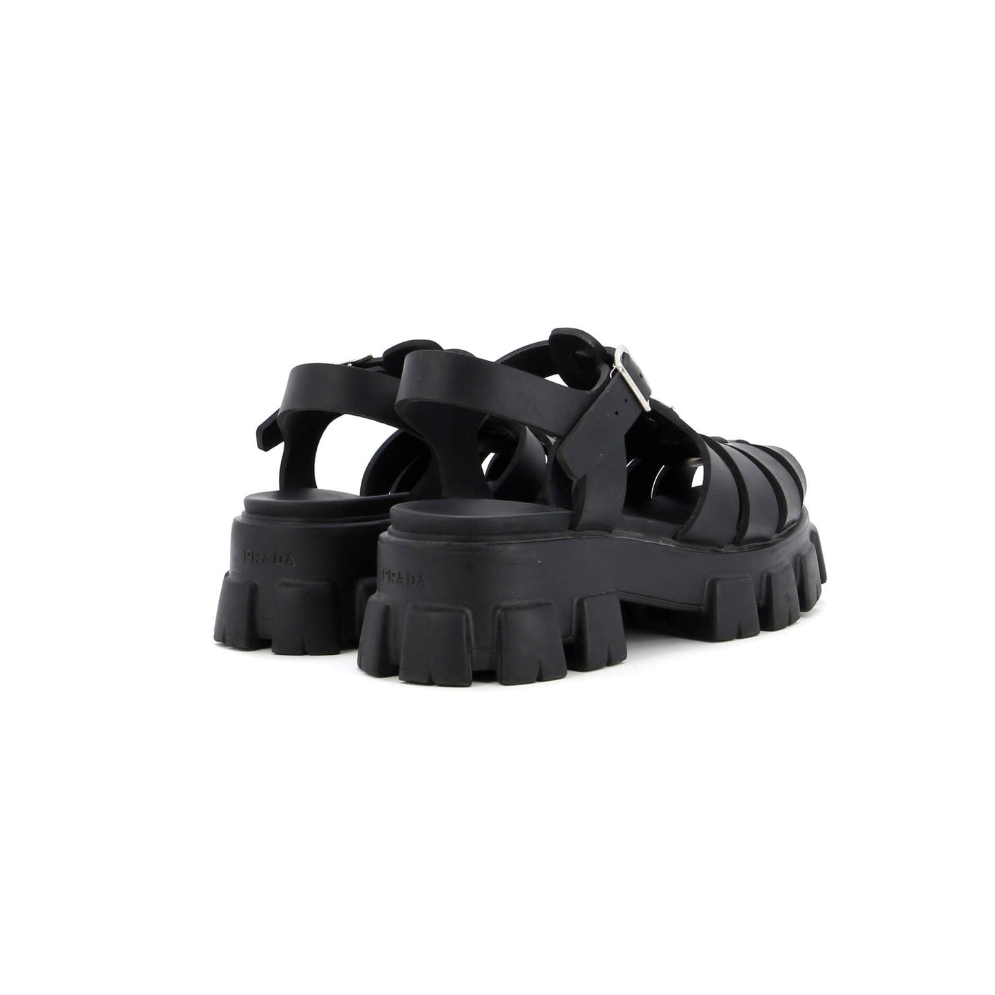 Prada Men'S Monolith Cage Platform Sandals Rubber