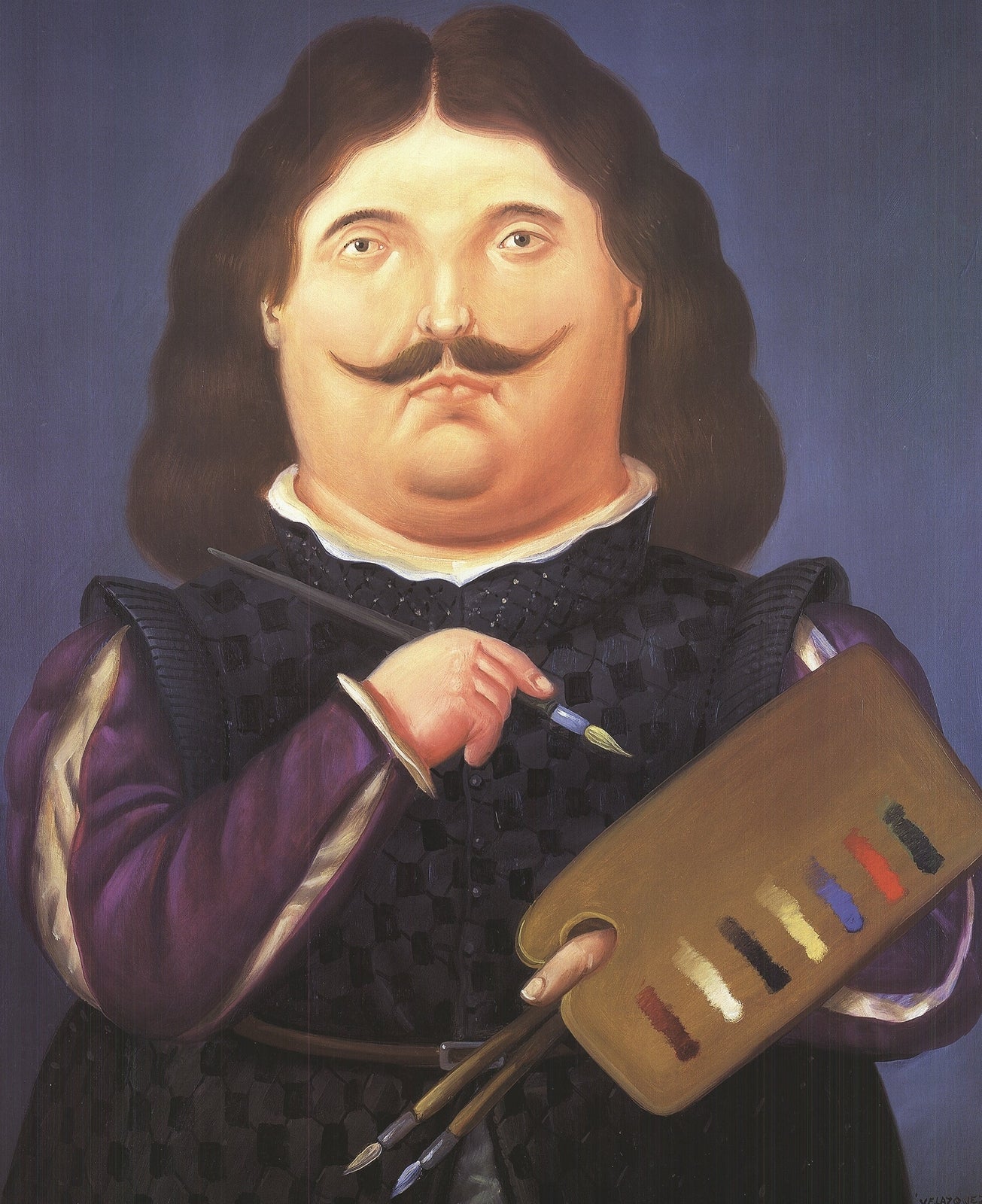 Fernando Botero Portrait Of Velazquez " Poster Contemporary Blac