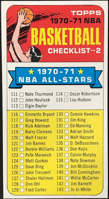 Copy Of 1970-1971 Topps Card #101 Checklist -2