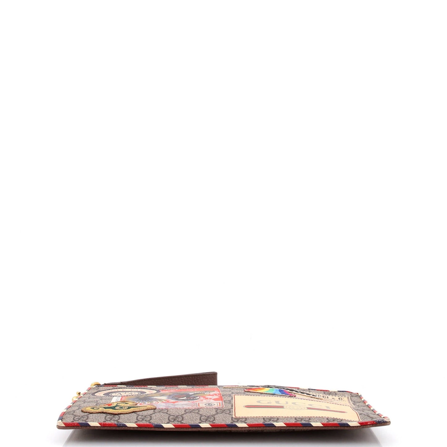 Gucci Courrier Pouch Gg Coated Canvas With Applique