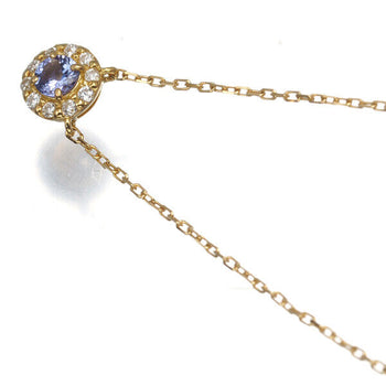 Vendome Necklace Tanzanite Diamond Circle 18K 750 Yellow Gold