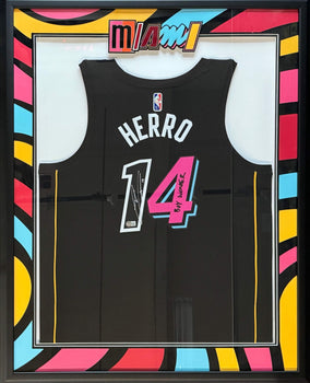 Tyler Herro Autographed Framed Miami Heat Mash Up