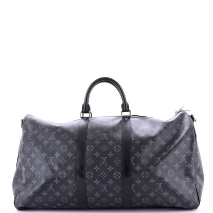 Louis Vuitton Keepall Bandouliere Bag Monogram Eclipse Canvas 55