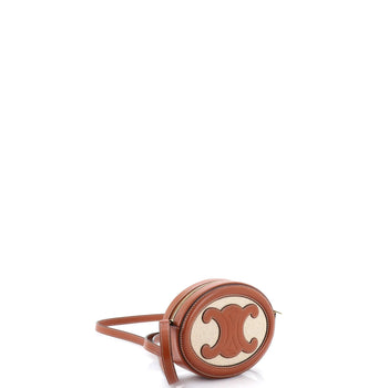 Celine Triomphe Oval Crossbody Bag Canvas And Leather