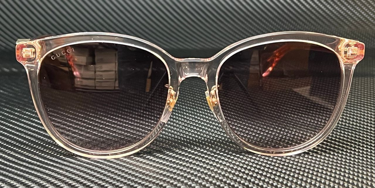 Pink Transparent Violet Women's Sunglasses Size XL 56 mm Gucci