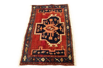 Handmade Vintage Tribal Geometric Oriental Rug