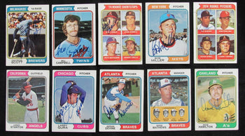Lot Of (37) Autographed 1974 Topps Baseball Cards