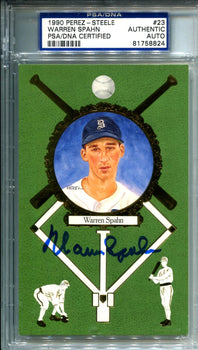 Warren Spahn First Series Autographed Post Card #02181/10,000 (Psa)