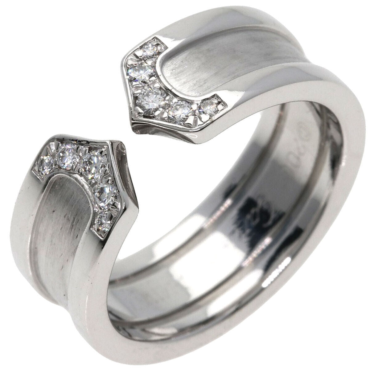 Cartier Ring C2 Ring Diamond #49 K18 White Gold
