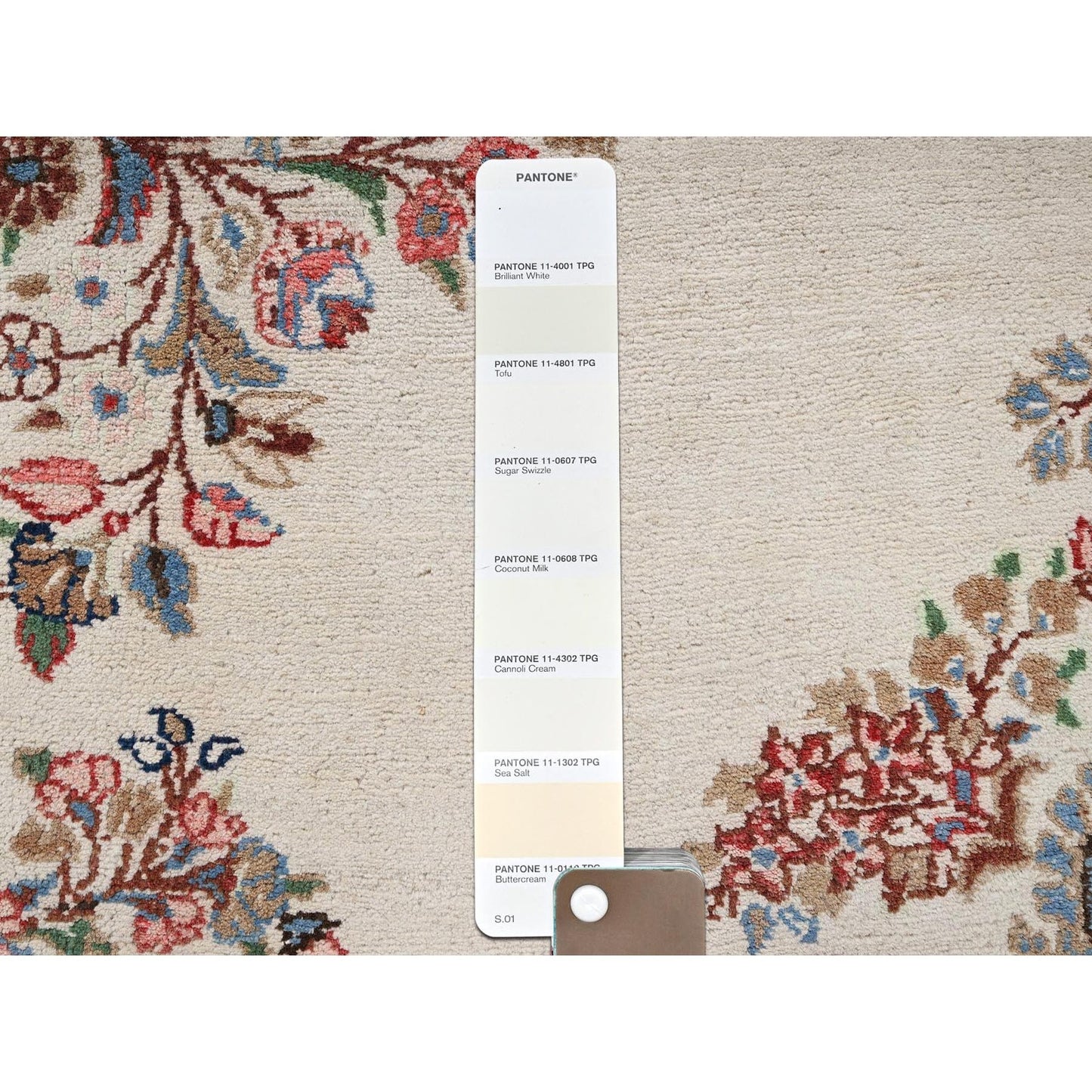 10'3"X13'2" Ivory Vintage Zoroastrian Karman 100% Wool Hand Knotted Rug