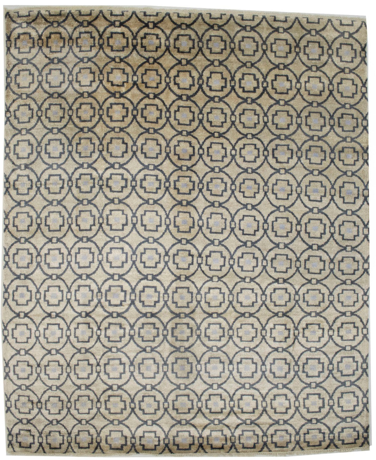 8X10 Handmade Modern Geometric Style Rug Beige Contemporary Home Decor Carpet