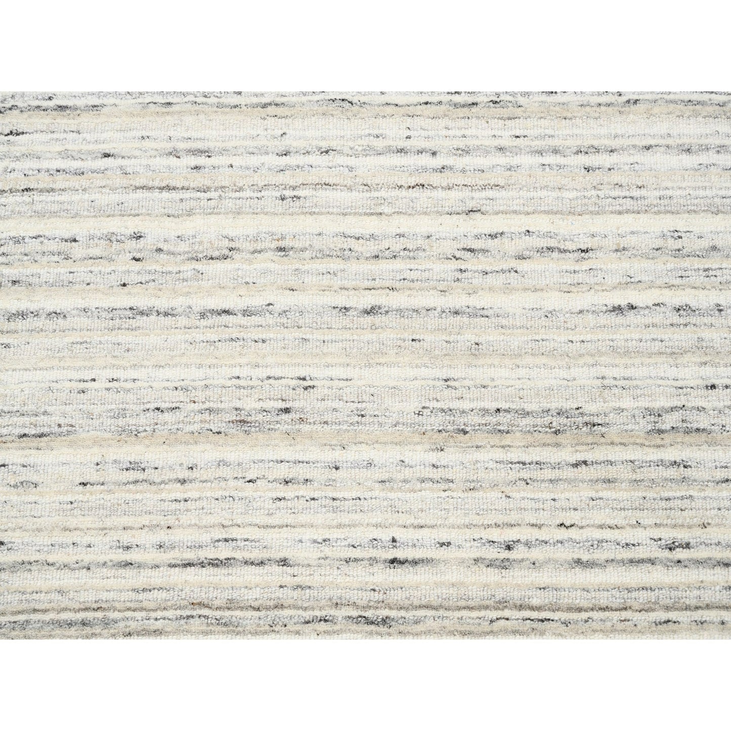 11'10"X11'10" Hand Loomed Natural Wool Plain Modern Design Gray Round Rug