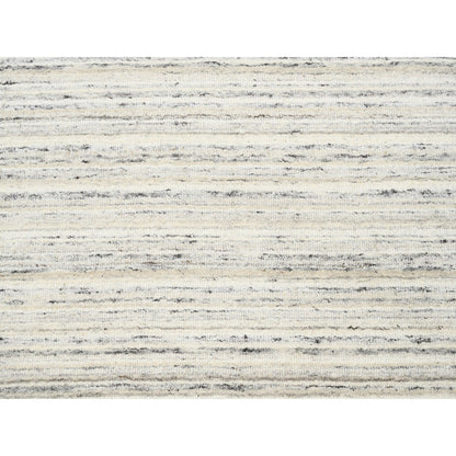 11'10"X11'10" Hand Loomed Natural Wool Plain Modern Design Gray Round Rug