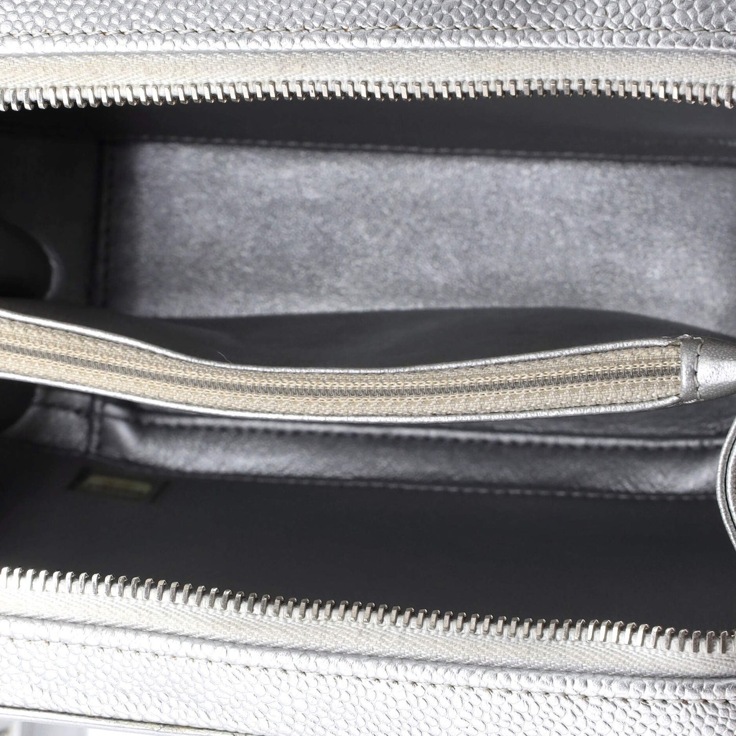 Chanel Filigree Vanity Case Quilted Metallic Caviar Medium