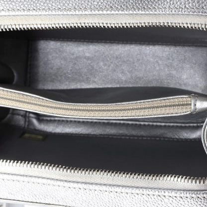 Chanel Filigree Vanity Case Quilted Metallic Caviar Medium