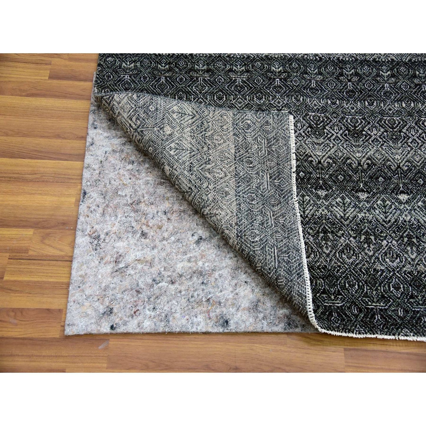 10'X13'10" Gray Hand Knotted Kohinoor Herrita Design 100% Plush Wool Rug