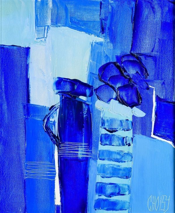 Christian Choisy Original Painting Oil On Canvas Signed Framed Still Life Flower