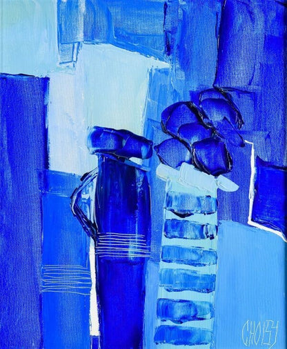 Christian Choisy Original Painting Oil On Canvas Signed Framed Still Life Flower