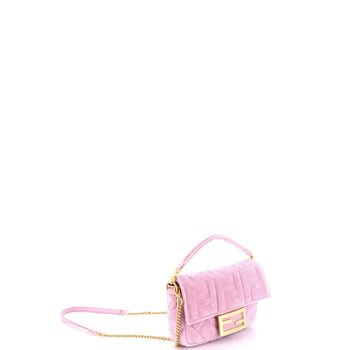 Fendi Baguette Nm Bag Zucca Embossed Velvet Mini