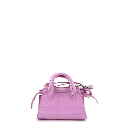 Balenciaga Neo Classic City Bag Crocodile Embossed Leather Nano