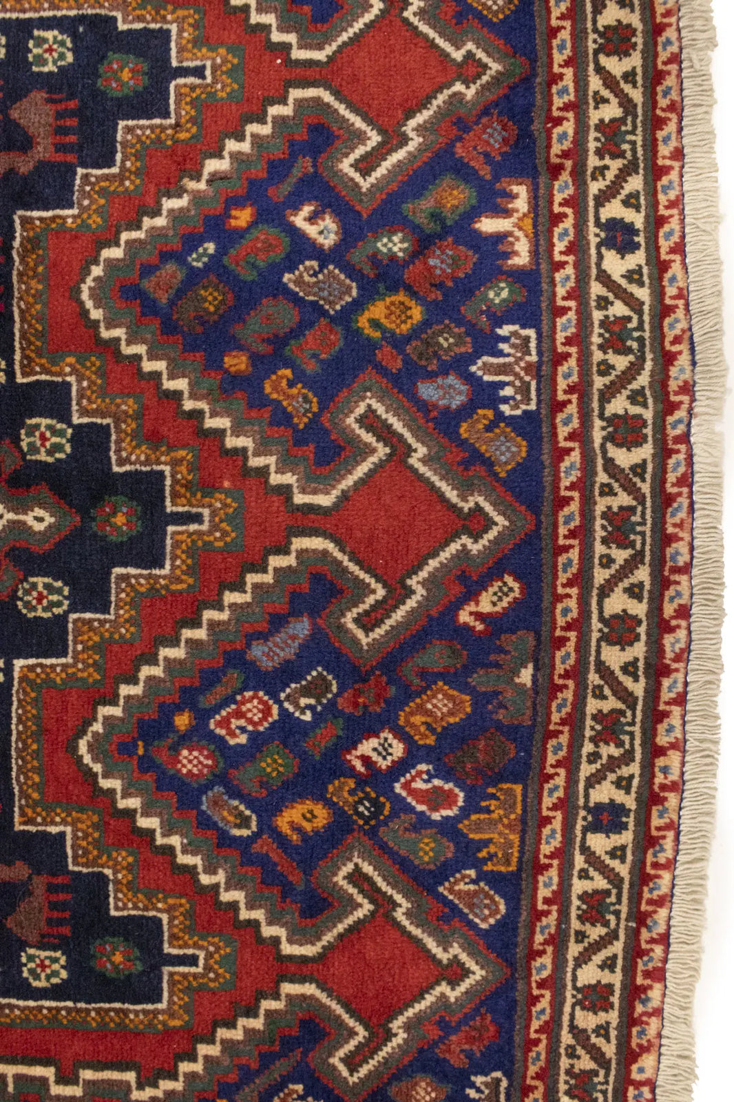 Vintage Geometric Design Oriental Rug Farmho