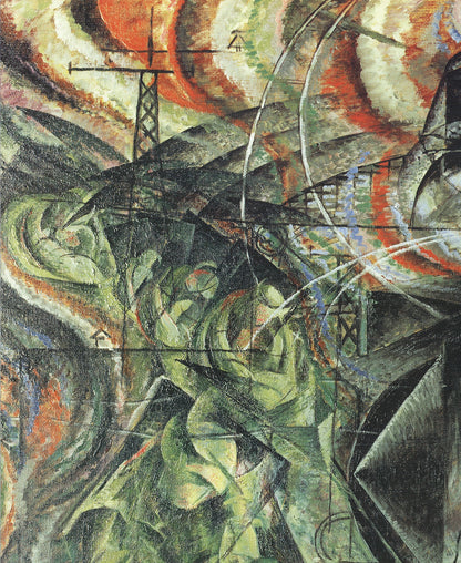 Umberto Boccioni The Farewells " Offset Lithograph Contemporary Green, O