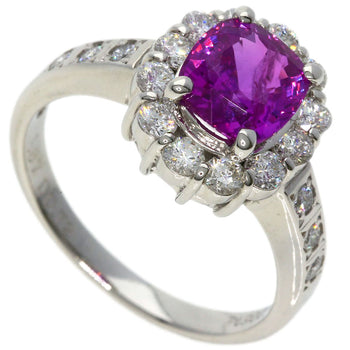 1.87Ct Pink Sapphire Diamond Ring Platinum Pt900