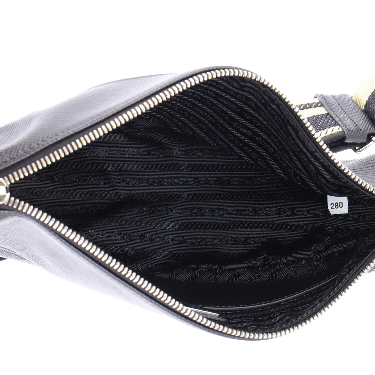 Prada Triangle Logo Zip Crossbody Bag Soft Leather Small