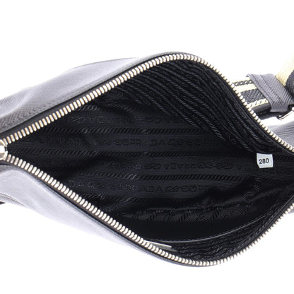 Prada Triangle Logo Zip Crossbody Bag Soft Leather Small