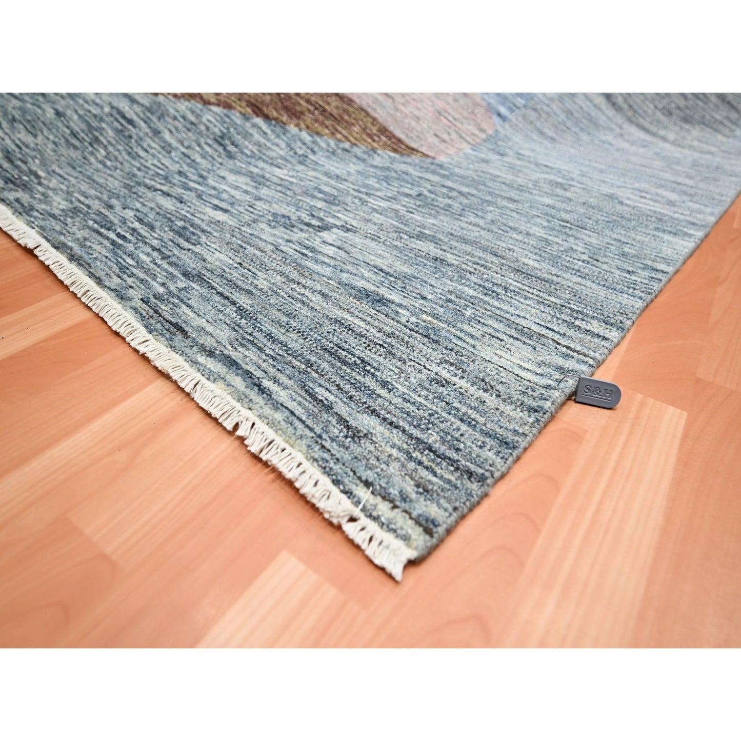 8'X10' Gray Bauhaus And Mid Century Inspired Hand Knotted Modern Wool Rug