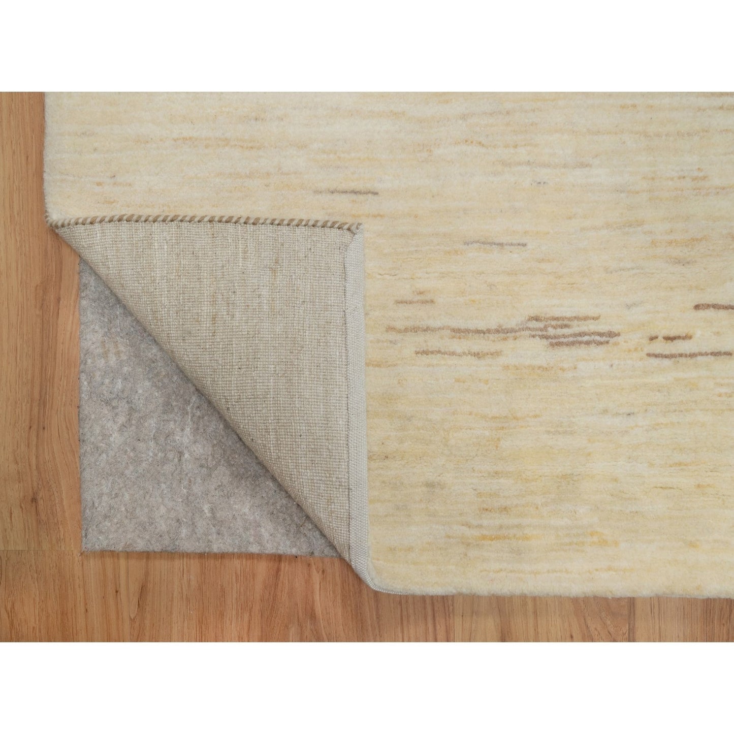 4'9"X6'4" White Modern Plain Design Pure Wool Hand Knotted Oriental Rug