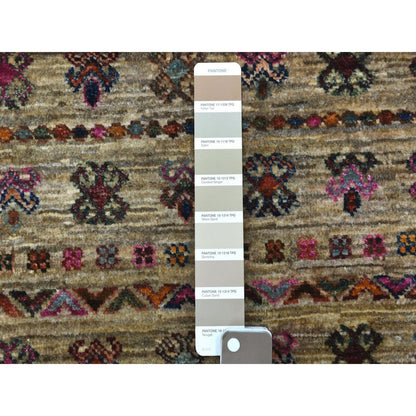 2'9"X7'10" Hand Knotted Beige Super Kazak Khorjin Design Wool Runner Rug
