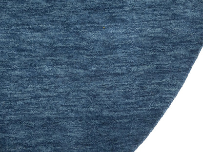 Steel Blue Solid Design Hand-Loomed 8X8 Gabbeh