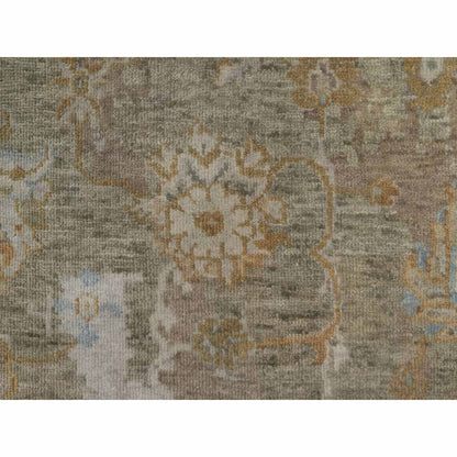 2'x3' Brown Broken Pattern Oushak Design Pure Wool Hand Knotted Mat Rug