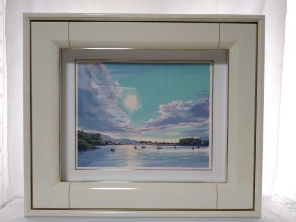 Signed Light-Up Art Frame Day Night Effect Yachts Sea