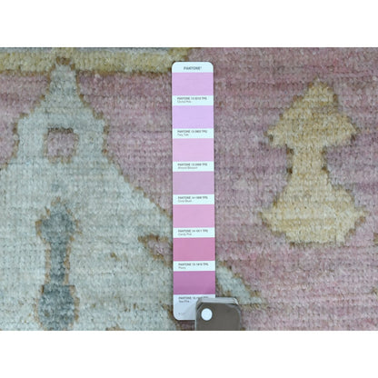 3'4"X9'9" Anatolian Village Wool Hand Knotted Pink Wide Runner Rug