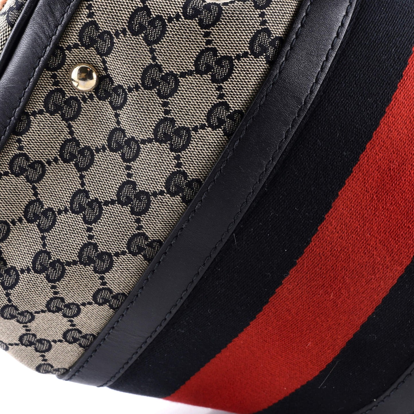 Gucci Vintage Web Boston Bag Gg Canvas Medium