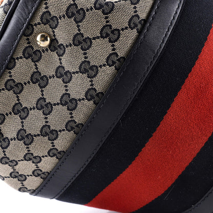 Gucci Vintage Web Boston Bag Gg Canvas Medium