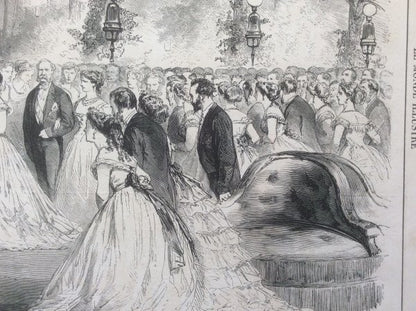 Paris Exposition Universelle 1867 Russian Embassy Ball With Sovereigns Engraving