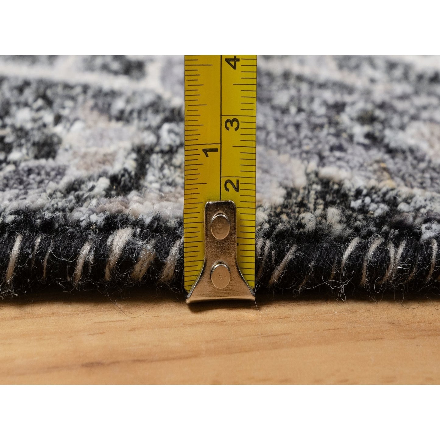 2'X3' Wenge Brown Wool And Silk Hand Knotted Sickle Leaf Mat Oriental Rug