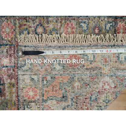 2'X3'1" Wine Red Organic Wool Heris Revival Hand Knotted Mat Oriental Rug