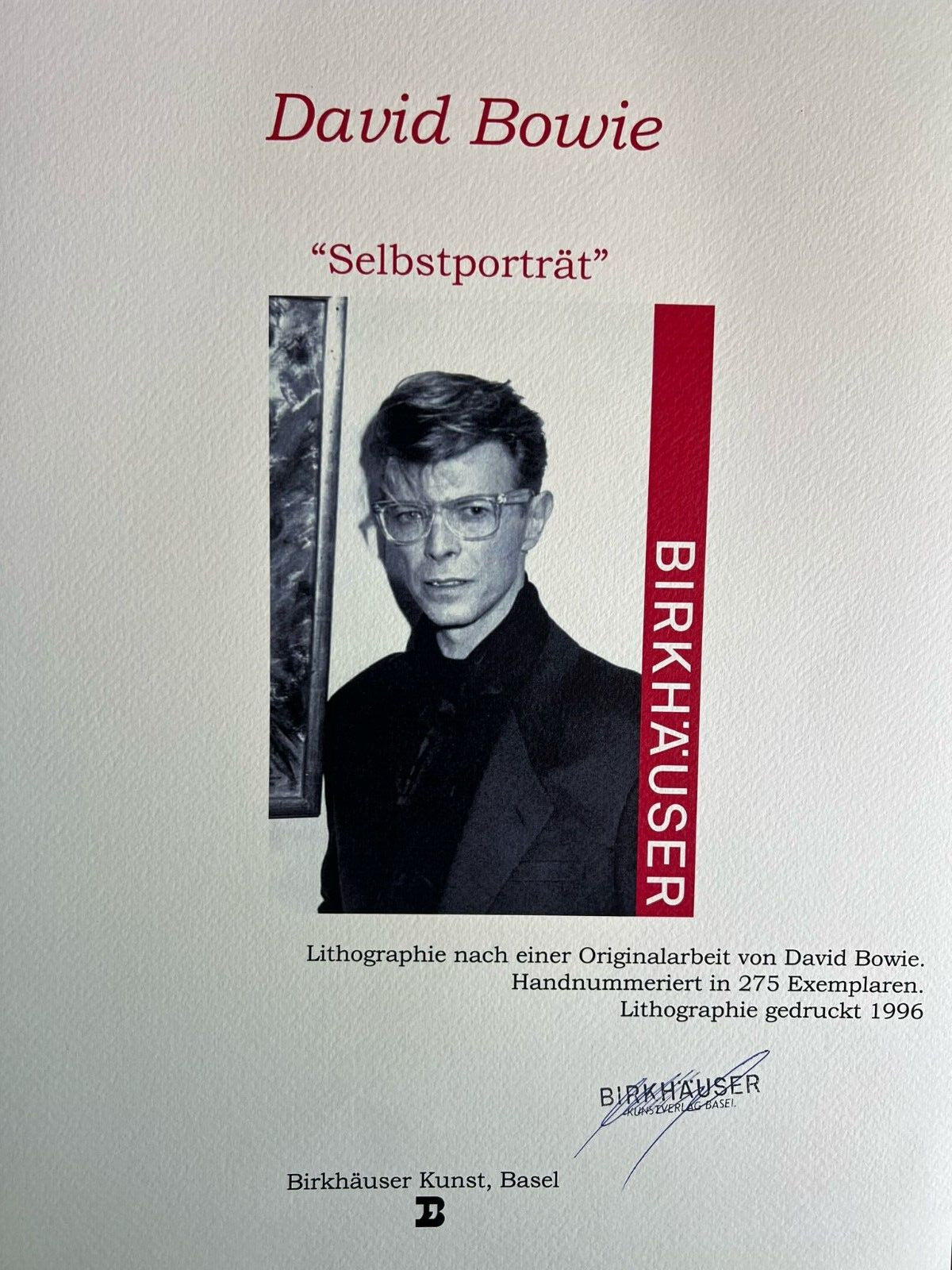 David Bowie Lithograph Coa Signed Op Numbered
