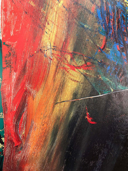 Gerhard Richter Dg " Poster Contemporary Green Yellow Red Multic