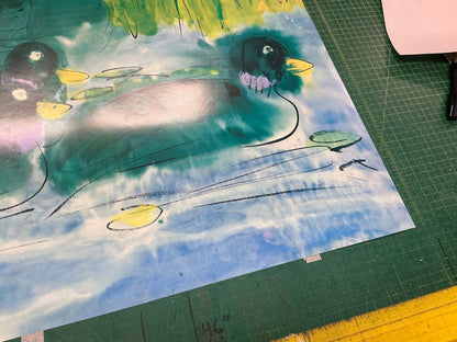 Walasse Ting 8 Green Ducks (No Text) " Poster Contemporary Gr