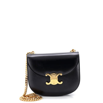 Celine Triomphe Besace Clea Chain Flap Bag Leather